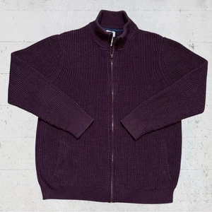 LL Bean Hombre Algodón Orgánico Tejido Gofre Cremallera Completa Cárdigan Suéter XXL Alto - Imagen 1 de 10