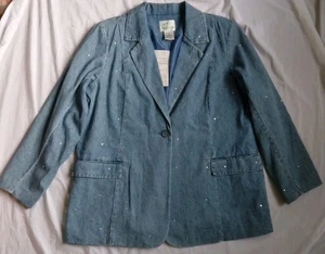 The Quacker Factory Jeansjacke Blazer verziert Damengröße 1X - Bild 1 von 12
