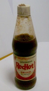 Vintage 70er Glas Saucenflasche DURKEE Louisiana FRANK'S RED HOT selten OLD FOOD - Bild 1 von 3