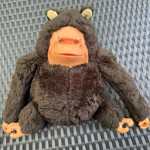 Vintage Rubber Face Ugly Monkey Gorilla Nose Picker Brown - Picture 1 of 10