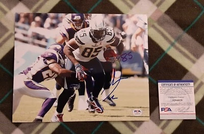 Foto firmada por Antonio Gates autografiada de los San Diego Chargers 8x10 certificado de autenticidad PSA #AJ84929 Foto 1 de 3