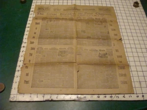 original THE WORLD -EVENING EDITION- march 12, 1889 1 YEAR LATER - BLIZZARD  - Picture 1 of 12