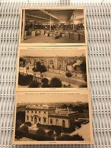 3 Champagne vintage G.H. Cartoline Mumm, L' Emballage, Les Celiers, Les Bureaux - Foto 1 di 7