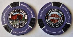 HARLEY-DAVIDSON OF EASTGATE Cincinnati OH FC Purple/Black Poker Chip RENAMED DLR - Picture 1 of 3