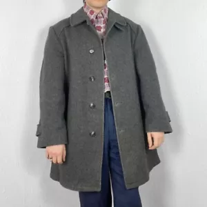 Vintage London Fog Wool Overcoat Chunky Knit Winter Coat Retro Long Jacket 90s - Picture 1 of 5