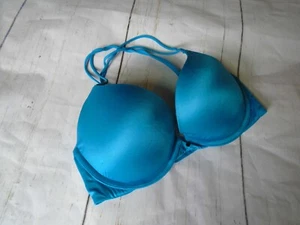 Reggiseno push up 32D blu lucido nylon U/W imbottito VICTORIA'S SECRET molto sexy 32D - Foto 1 di 5
