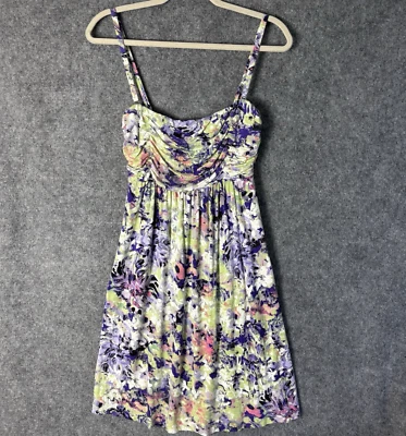 Soma Dress Women's Small Purple Pink Floral Babydoll Sleeveless Adjustable Strap - Image 1 of 4