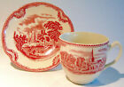 7 Cup and Saucer Sets Red Britain Castles Johnson Bros. NEW Unused