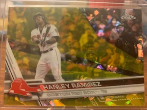 2017 Topps Chrome Sapphire Hanley Ramírez #508 Gold 2/5 SP Boston Red Sox SSP - Imagen 1 de 1