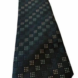 Peebles Executive Collection Tie Blue Geometric Squares Pattern Mens Necktie - Picture 1 of 3