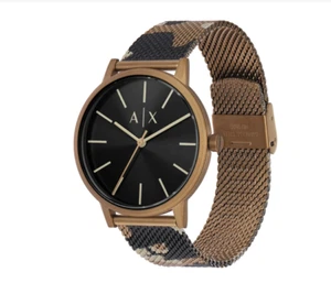 ARMANI EXCHANGE AX2754 BLACK DIAL CAMO MESH STAINLESS BRACELET MENS WATCH - Picture 1 of 3