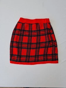 Falda de punto para dama sin marca talla S a cuadros rojos 28487 - Imagen 1 de 12