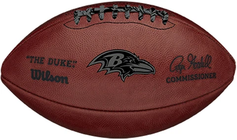 Baltimore Ravens Unsigned Wilson Metallic Official Duke Football Cover