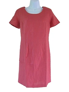 Adolfo Studio Petite 8P Orange Short Sleeve Linen Dress - Picture 1 of 9