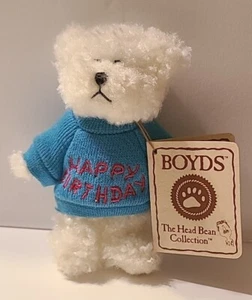 Boyds Bears True Blue Mini Collection Happy Birthday Blue Sweater Jointed w/Tags - Picture 1 of 13