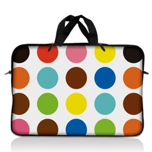 17.3” 17.4” Neoprene Laptop Notebook Sleeve Bag Case Pouch Handle 16" Polka Dots - Picture 1 of 5