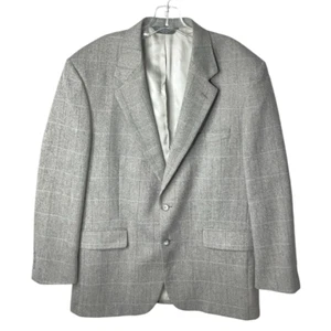 John Alexander Hart Marx Mens Suit 42R Gray Sport Coat Herringbone Wool Blend - Picture 1 of 11