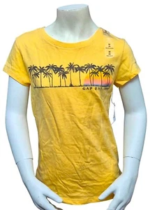 Camiseta GAP Niños Niñas Puesta de Sol Palmeras Amarilla Manga Corta Precio de venta sugerido por el fabricante 12,99 GBP - Imagen 1 de 4