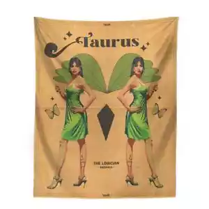 Taurus Tapestry Astrological Zodiac Wall Hanging Retro Cool Sexy Psychedelic - Picture 1 of 2
