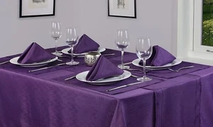 Leinenoptik lila Tischdecke 52" x 90" länglich stilvoll Küchentisch Esszimmer - Bild 1 von 1