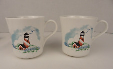Set of 2 Corelle OUTER BANKS Lighthouse Stoneware Coffee Cup Mug Coordinates EXC