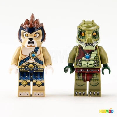 LEGO Legends of Chima Crawley Crocodile and Lennox Lion Minifigure Minifig - Image 1 of 3