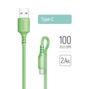 Ladekabel ColorWay USB - Type-C (weiches Silikon) 2,4A 1m grün/lila/gelb - Bild 1 von 25