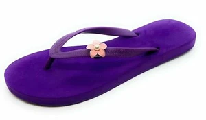 Infradito Popits donna viola super accogliente con fiori rosa ~ misura a scelta - Foto 1 di 4