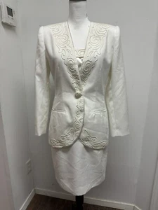 Vintage 90s Kasper 3 Piece Skirt Suit Size 4 - Picture 1 of 14