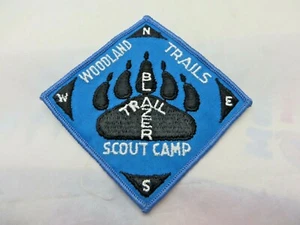 Woodland Trails Patch  Silver And Blue Edged. Rare Trail Blazer Scout Camp - Picture 1 of 2