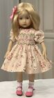 Boneka Hand-Smocked Cream Rose Dress 4 10" Effner Monday & Tuesday Child Doll