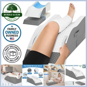 Almohada de espuma viscoelástica para elevación de piernas soporte de cuña circulación sanguínea post cirugía - Imagen 1 de 9