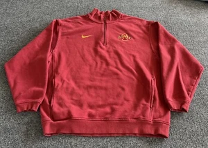 Iowa State Cyclones Nike 1/4 Zip Pullover Red Yellow Embroidered Logo Sweatshirt - Picture 1 of 16