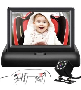 Shynerk Baby Car Mirror, 4.3'' HD Night Vision Function Car Mirror Display,  - Picture 1 of 7