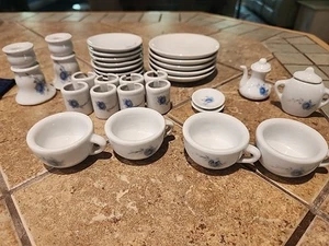 Vintage Chilton Toys Blue Flower Childrens China Tea Set. - Picture 1 of 5