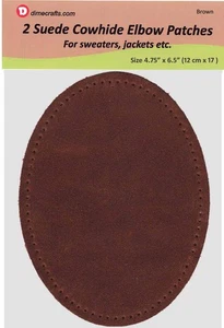 2 parches grandes de reparación de codo de gamuza natural para coser 4,75 x 6,5 pulgadas - marrón - Imagen 1 de 2