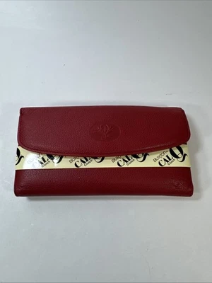 Nueva Cartera de Cuero Buxton de Colección CAL-Q Bolso sin asas Chequera Bolsillo con Cremallera Roja Foto 1 de 4