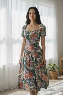 Nuevo con etiquetas Maxi Vestido The House of Bianchi Floral Jardín Té 14 Lhm Foto 1 de 4