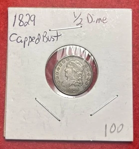 1829 Capped Bust Silver Half Dime H10C - Nice Eye Appeal & Details - Scratched - Picture 1 of 6