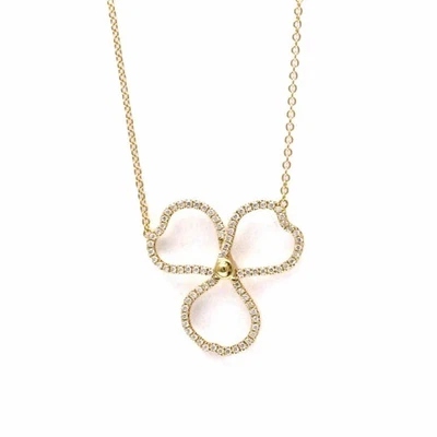 Подлинный Tiffany & Co. открытая бумага цветок ожерелье 18K розовое золото с бриллиантом унисекс - Изображение 1 из 4