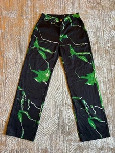 Pantalone nero e verde lampo poliestere/spandex vita 26 cuciture 29 - Foto 1 di 18