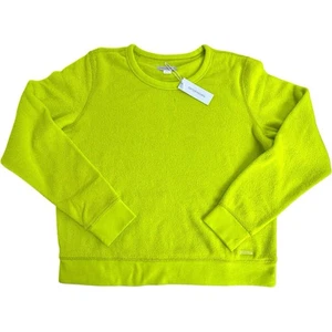 NWT OUTERKNOWN Long Sleeve Crew Neck Pullover Sweater Neon Green Women's Size M - Picture 1 of 9