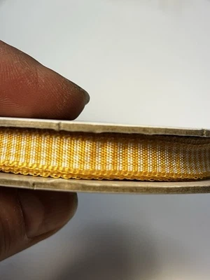 8-1/4” Yard 1/4” Bumblebee Yellow Gingham Ribbon Opened Stampin Up 7411 - Image 1 of 3