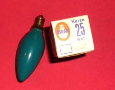 OSRAM  Kerzenlampe Kerze   25W Grün L  E14  015428 Messingsockel - Bild 1 von 2