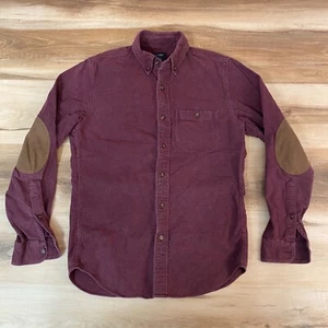 J Crew Shirt Mens XS Chamois Flannel Red Button Down Elbow Pads Cotton - Picture 1 of 9
