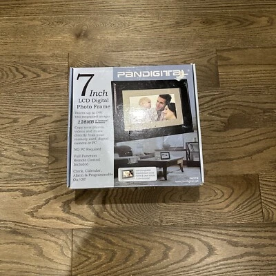 Pandigital PAN7000DW 7” Digital Picture Frame Open Box 1GB LCD Calendar Clock - Image 1 of 4
