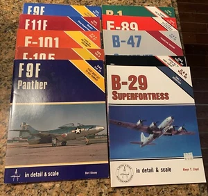 Ser of 10 "In Detail & Scale" Aircraft Books SC ##8,15,16,17,18,21,25,33,37,41 - Picture 1 of 2