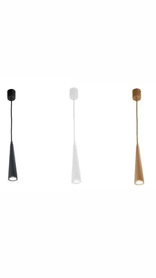 Pendente  a Sospensione NOA 25CM a Cono GU10 Regolabile Nero Bianco Champagne - Immagine 1 di 4