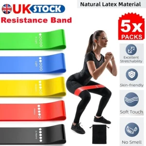 5-piece set Resistance Bands Exercise Sports Loop - Fitness Yoga Gym Latex & Bag - Picture 1 of 8