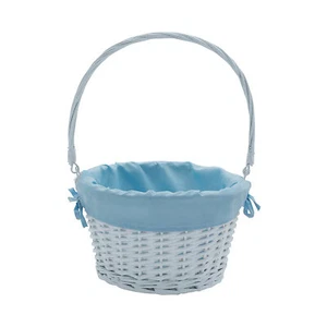 White Easter Basket with Blue Liner - Picture 1 of 2